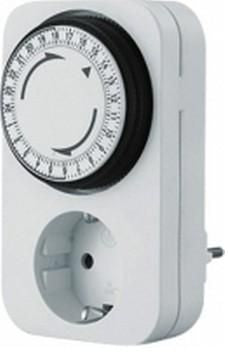 Bachmann Mechanische 24‑h‑Zeitschaltuhr, 1×T13, 16 A 230 V 3,68 kW, Drehregler, Kunststoff – weiss