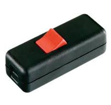 Bachmann 924.051 Wippschalter – 2P, 250 V, Schwarz/Rot, 80×30×25 mm