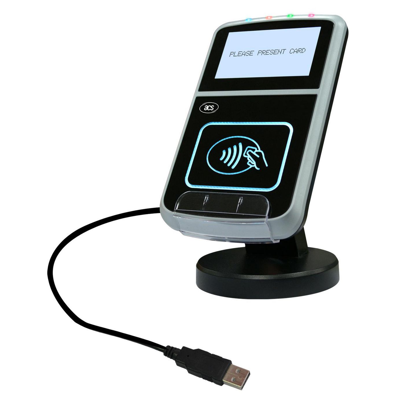 ACS RFID Smartcard NFC – RFID/NFC-Leser, 13,56 MHz, USB, LCD beleuchtet, Schwarz, für ISO 14443 A/B, MIFARE