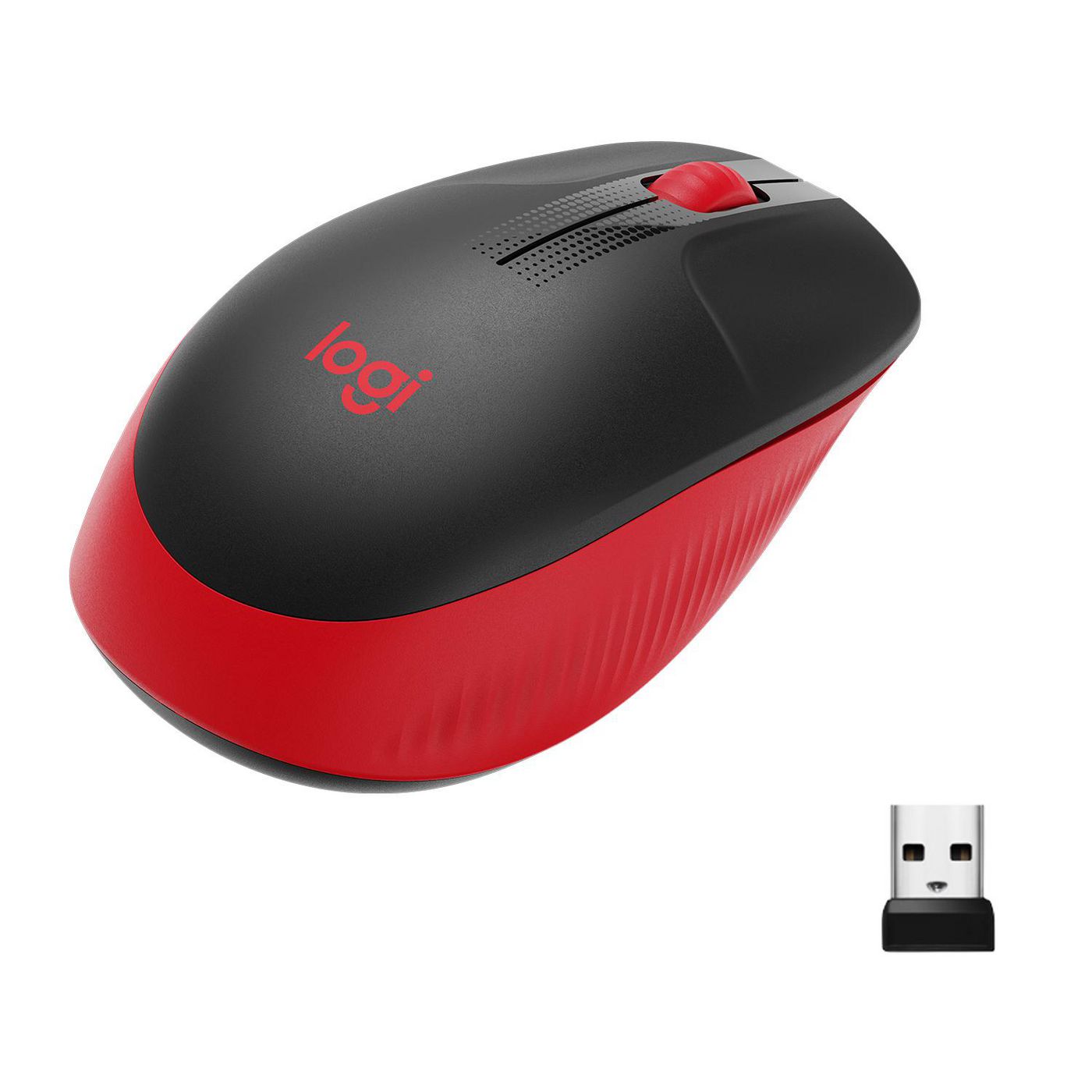 Logitech M190 Full-Size Maus – Kabellos, Rot
