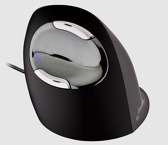 Evoluent Vertical Mouse D Medizinische Maus – kabelgebunden, Laser, anpassbare DPI, schwarz/silber