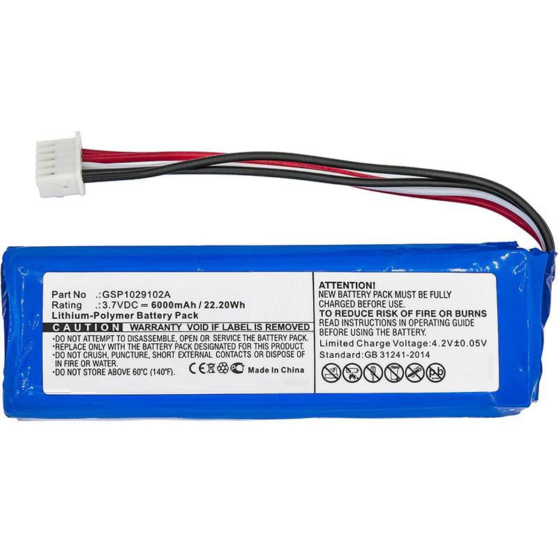 CoreParts GSP1029102A – Akku – für JBL Charge 3 – 6000 mAh, 3,7 V (22,2 Wh) – Li-Polymer – Blau