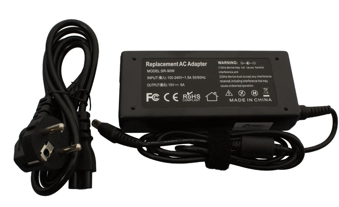 CoreParts Netzteil 90 W (15 V, 6 A) – Stecker 6,3×3,0 mm – für Toshiba Satellite, Portégé und andere – schwarz