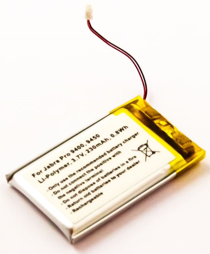 CoreParts Akku – für Jabra Pro 9400, Pro 9450, Pro 9460 und andere – Li-Po – 230 mAh, 3,7 V – schwarz