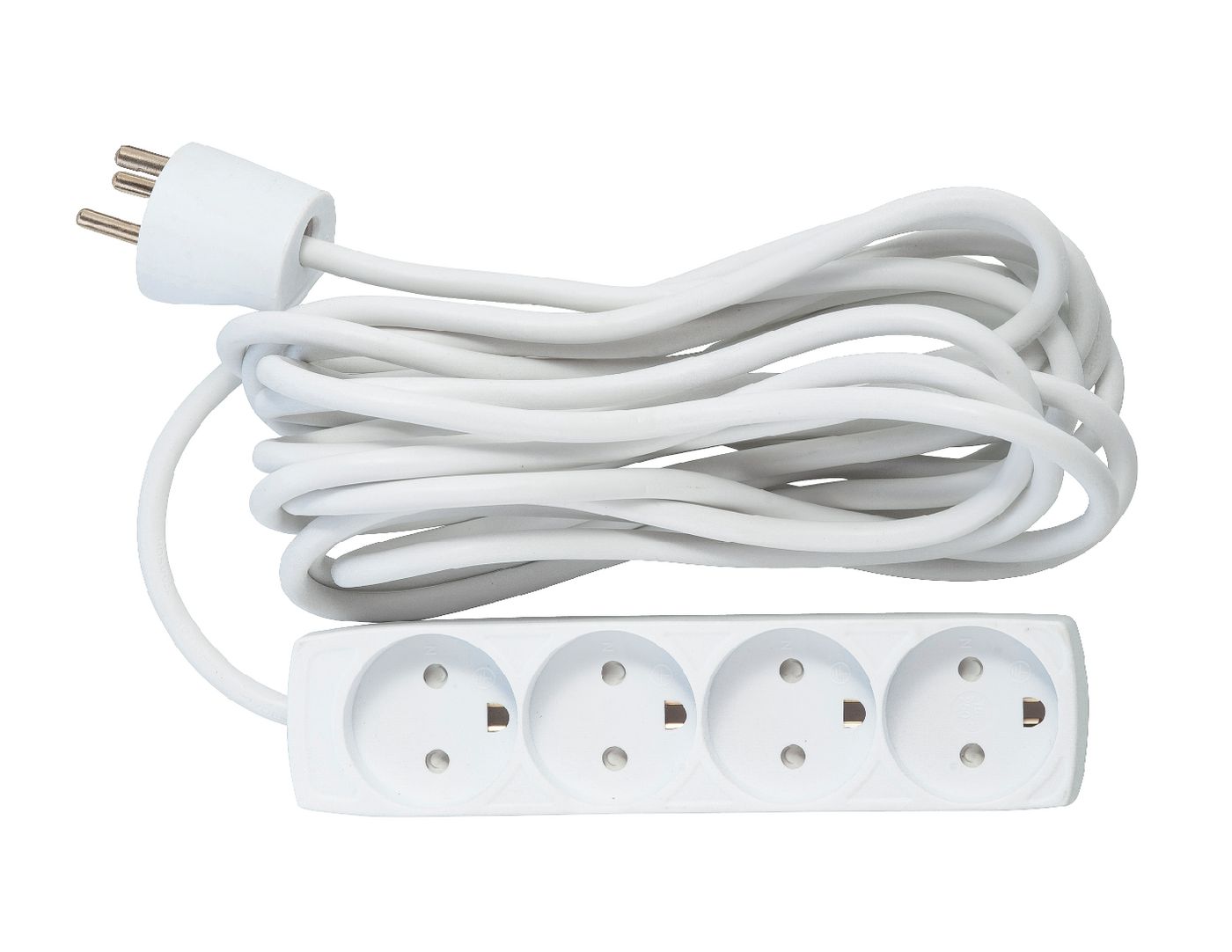 Microconnect Steckdosenleiste – 4× Typ K, 5 m, ohne Schalter, mit Kindersicherung, Weiss