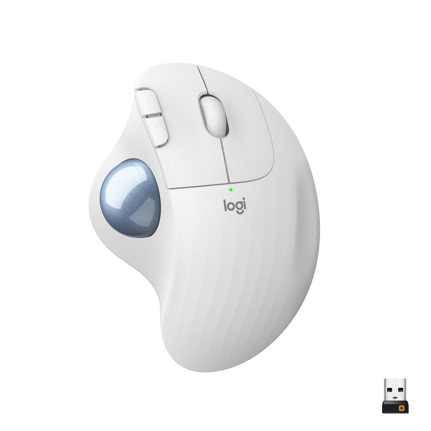 Logitech ERGO M575 – Trackball-Maus – Kabellos (Bluetooth/2,4 GHz), rechts, Weiss