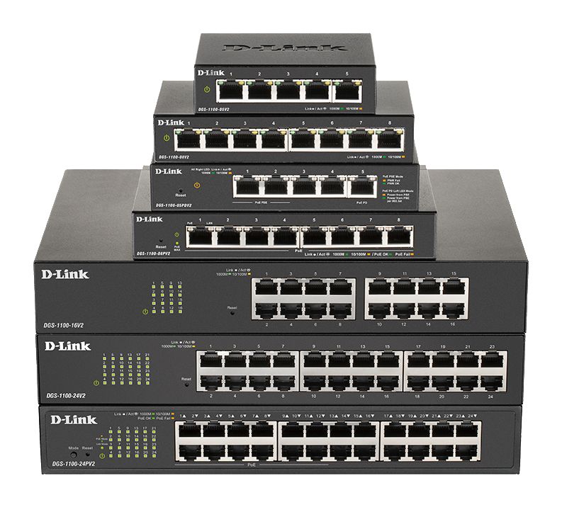 D-Link DGS-1100-08V2 – Managed L2 Switch – 8× 1G, Desktop
