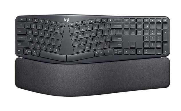 Logitech K860 ERGO – Tastatur, DE-Layout (DE), ergonomisch, mit Handballenauflage, Graphit