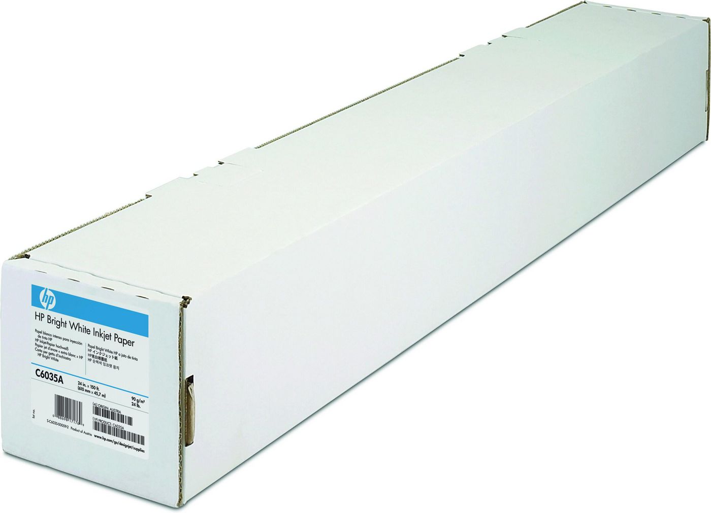 HP Mattes Inkjetpapier – 24" × 45,7 m, 90 g/m², Hochweiss – für HP DesignJet 430, 330, 450C und andere