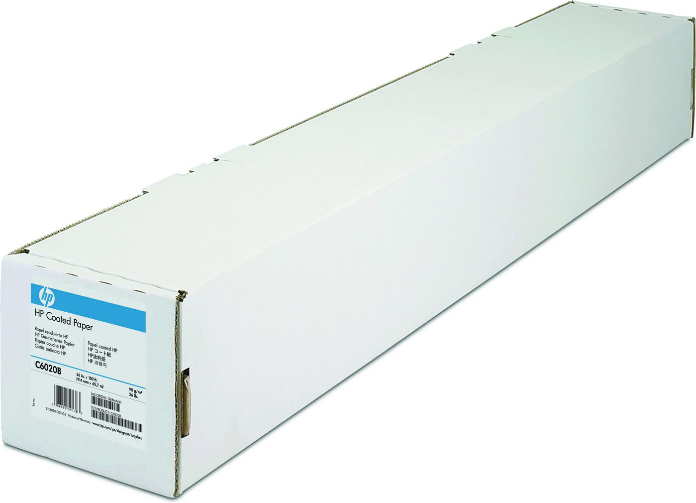 HP Beschichtetes Papier – 36" × 45,7 m, 90 g/m², Weiss – für HP DesignJet 111 Serie, T1300, Z3200 Photo und andere