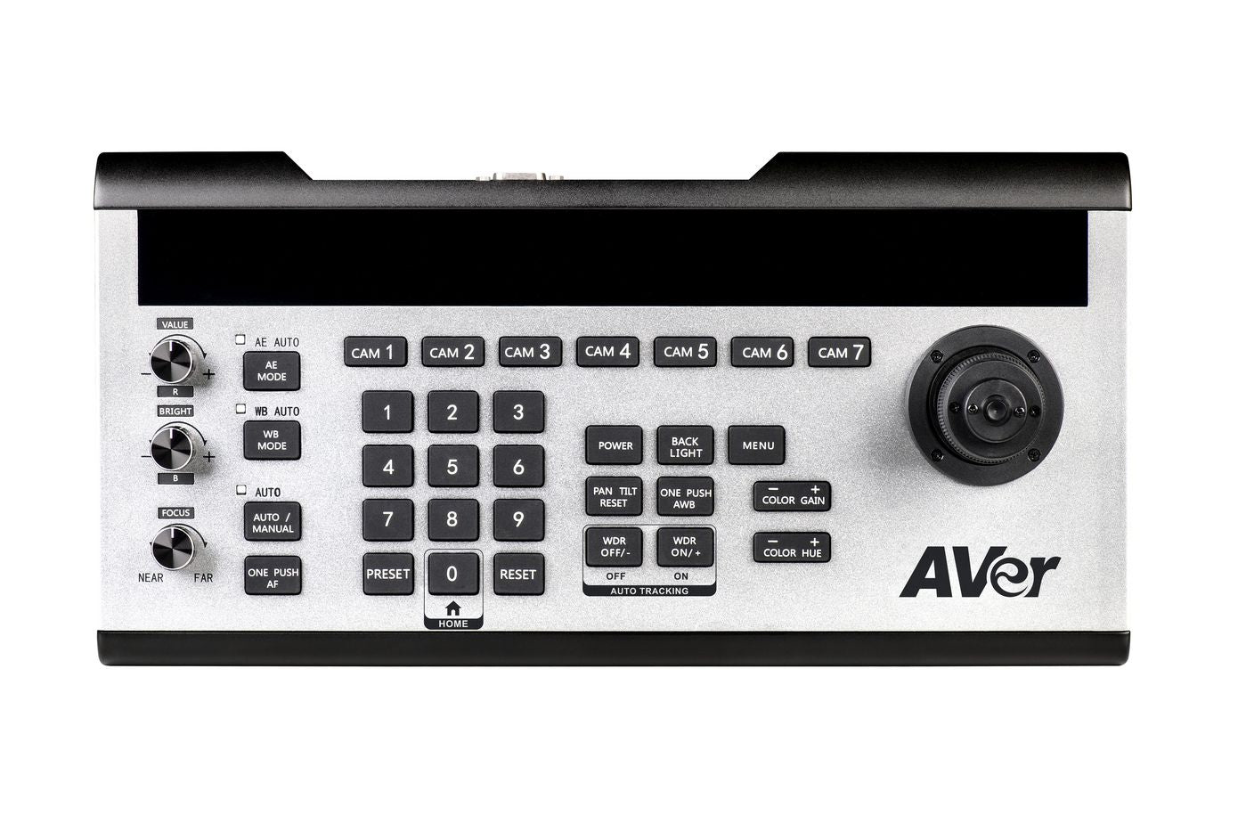 AVer CL01 PTZ-Controller – bis zu 7 Kameras, Visca/PelcoD/PelcoP, RS-232/RS-422/IP – OLED-Display