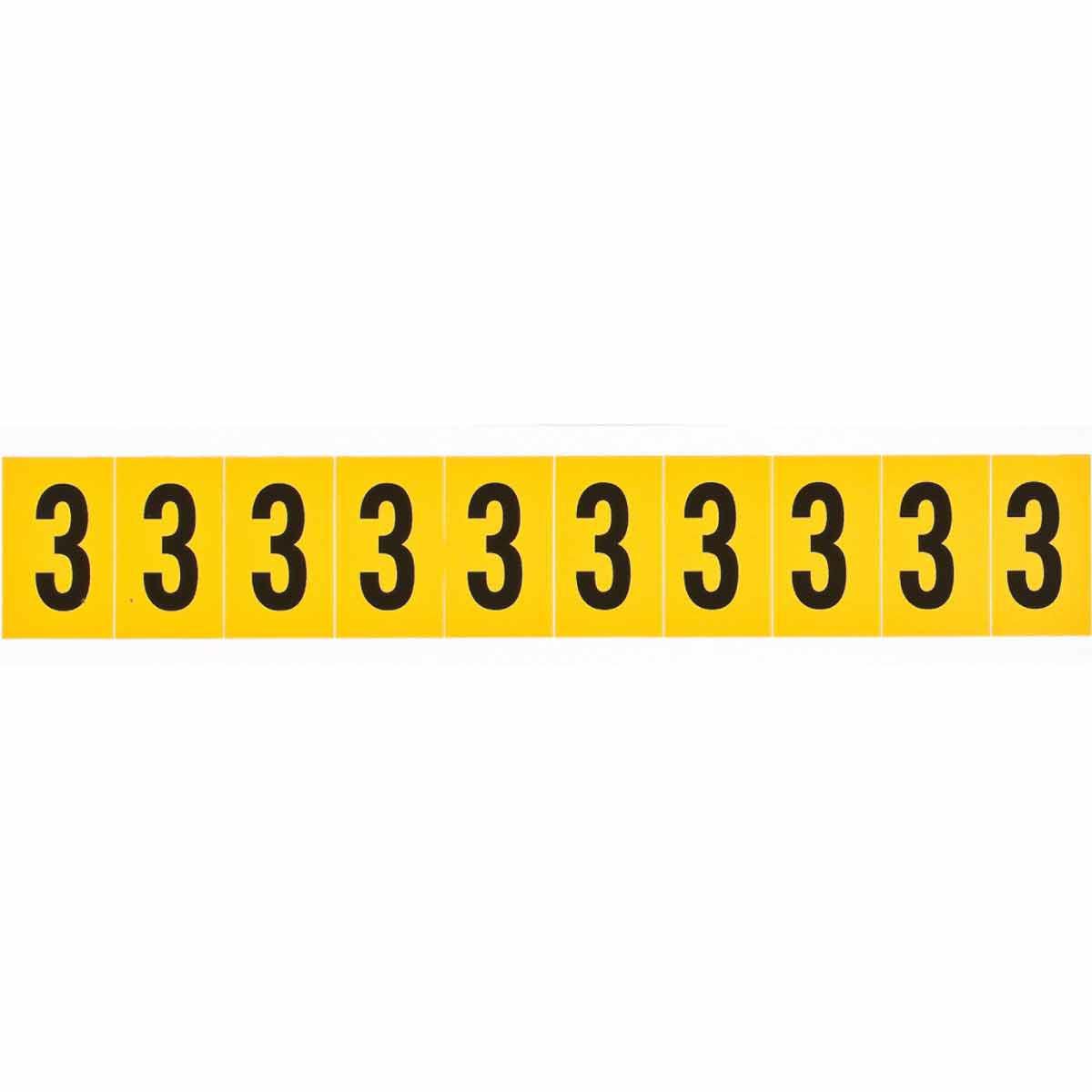 Brady Haftetiketten – rechteckig 22 × 38,1 mm, permanent, schwarz/gelb, Vinyl, 10 Stk.