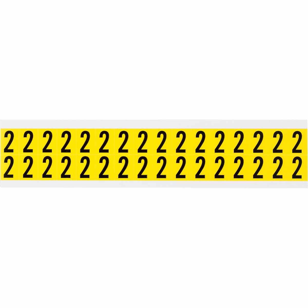 Brady Haftetiketten – rechteckig 14,3 × 19,1 mm, wiederablösbar, schwarz auf gelb, Vinyl, 32 Stk.