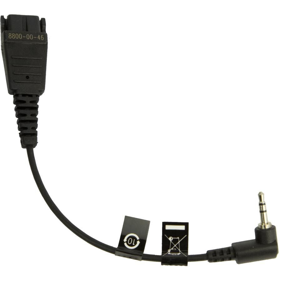 Jabra 8800-00-46 – Adapterkabel – für Panasonic GB500/PLX CA40 – QD auf 2,5 mm (abgewinkelt) – 0,15 m – schwarz