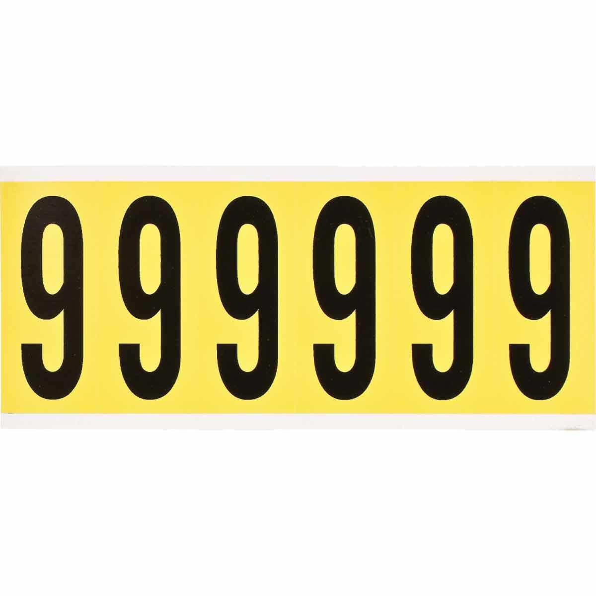 Brady Haftetiketten – rechteckig 38,1 × 88,9 mm, wiederablösbar, schwarz auf gelb, Vinyl, 6 Stk.