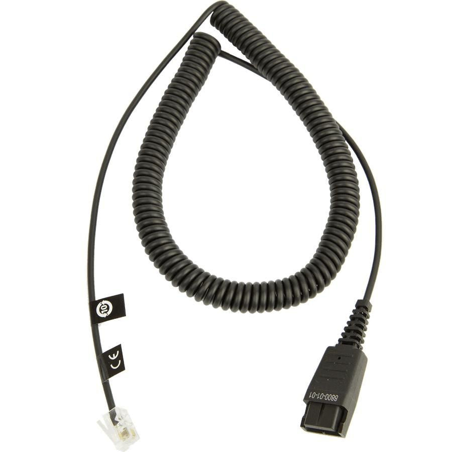 Jabra Headset-/Audio-Kabel, Quick Disconnect (QD) auf RJ10, 2 m, Spiralkabel