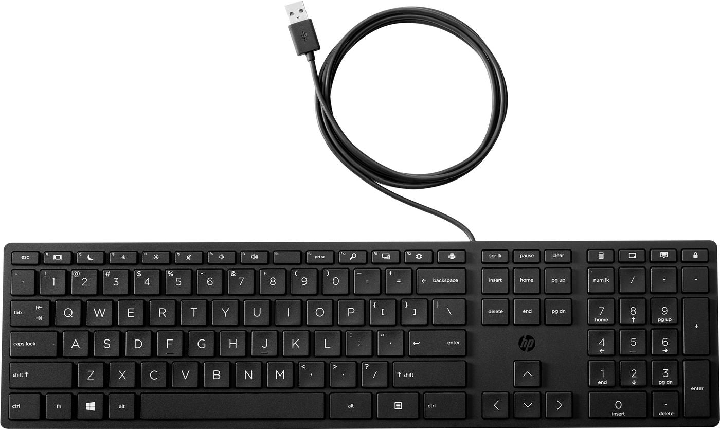 HP Tastatur – mechanisch, kabelgebunden – USB – QWERTY (US-INT) – schwarz