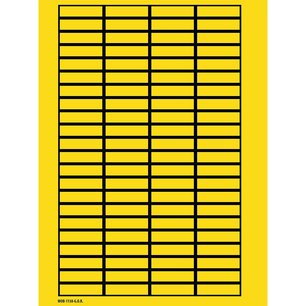 Brady Haftetiketten – rechteckig 38 × 11 mm, Vinyl, Gelb, 2'000 Stk.