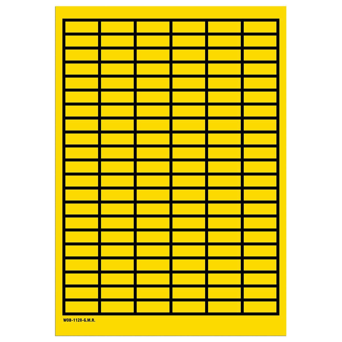 Brady Haftetiketten – rechteckig 28 × 11 mm, Vinyl, matt, gelb/schwarz, 3'150 Stk.