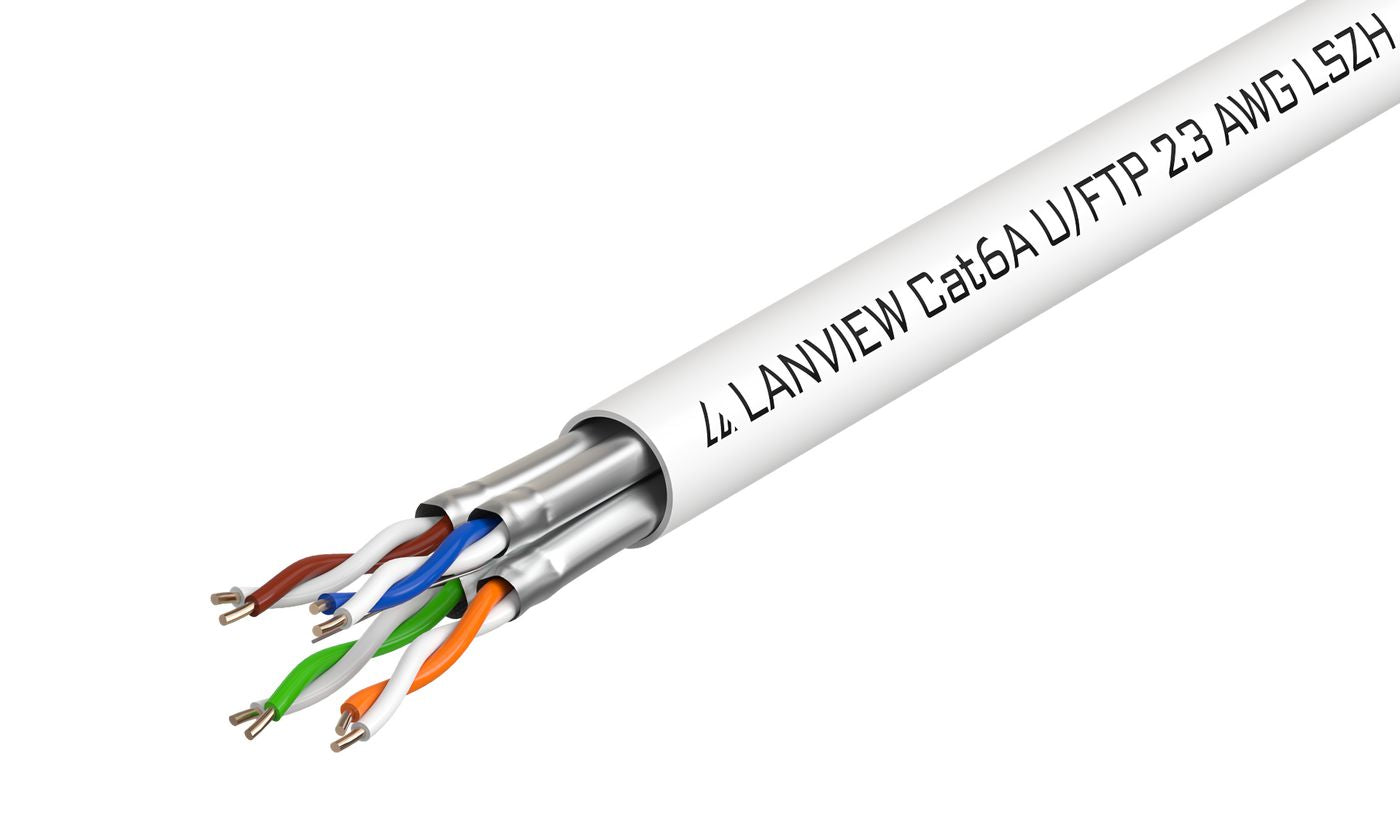 Lanview Cat6a U-FTP Netzwerkkabel – 500 m, weiss, LSZH