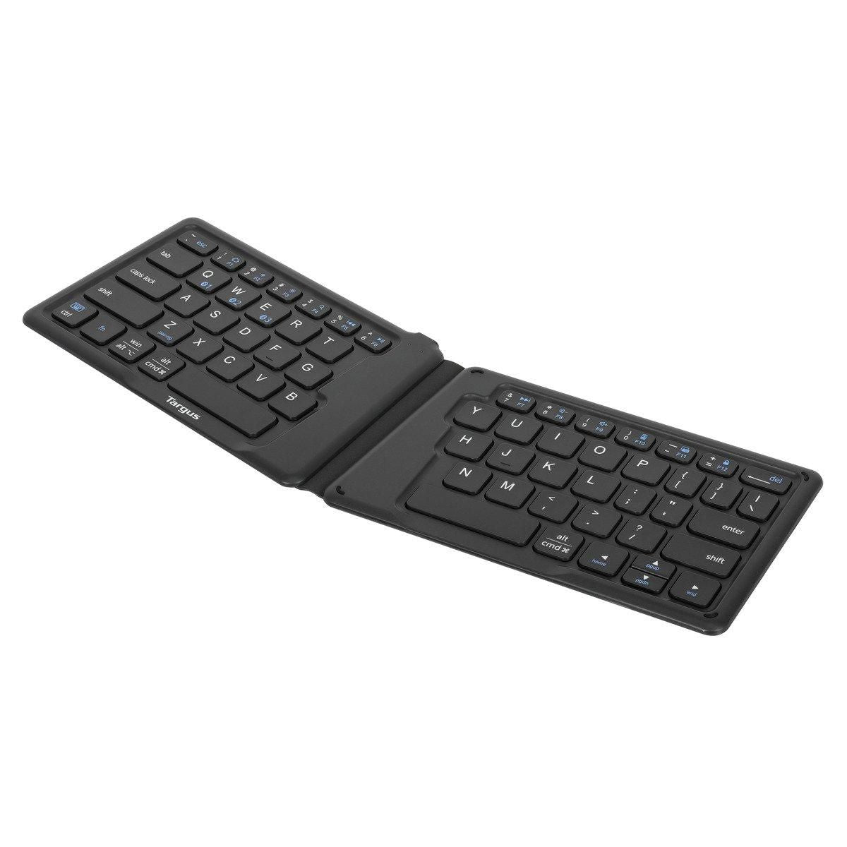 Targus Tastatur, UK-Layout (EN), ergonomisch, faltbar, antimikrobiell – für Tablets