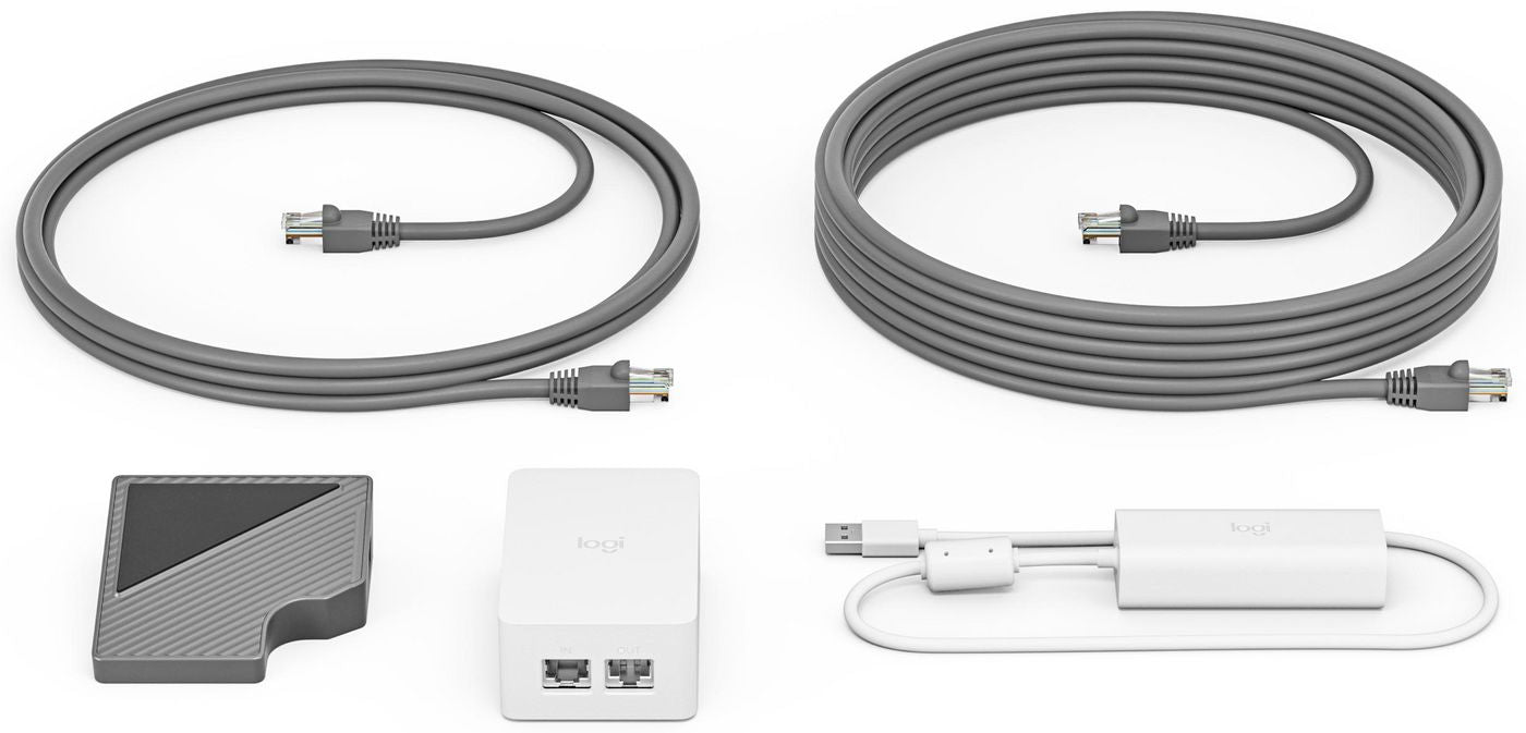Logitech Cat5e Kit – Netzwerk-Appliance – Cat5e, 1× RJ-45 Ein/1× RJ-45 Aus, Max. Reichweite 40 m, Graphit
