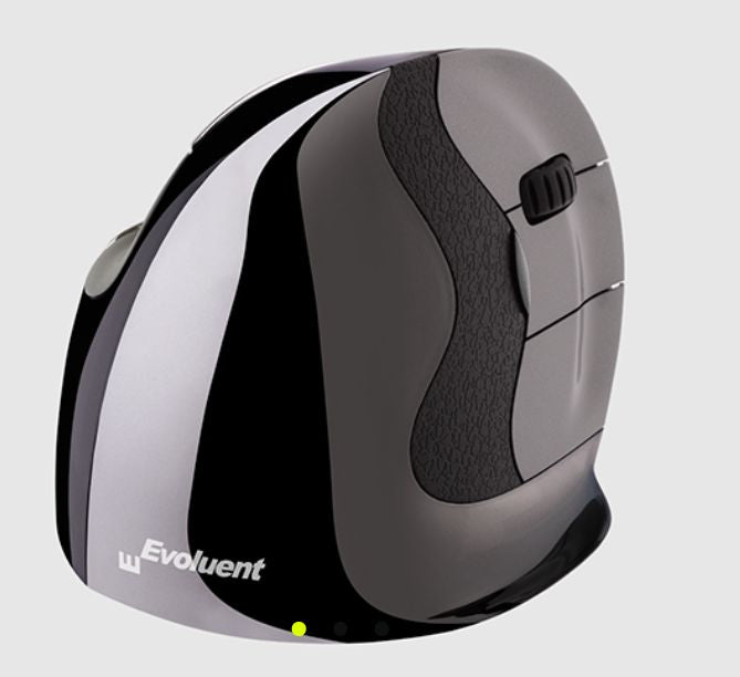 Evoluent Vertical Mouse D Ergonomische Maus – kabellos, USB-A, für Rechtshänder, vertikal, schwarz/grau