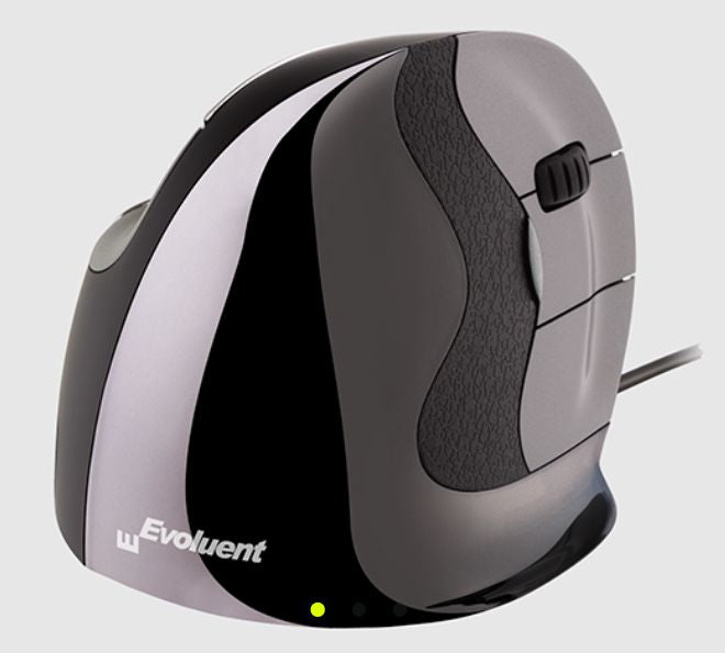 Evoluent Vertical Mouse D Ergonomische Maus – kabelgebunden, USB-A, für Rechtshänder, vertikal, schwarz/grau