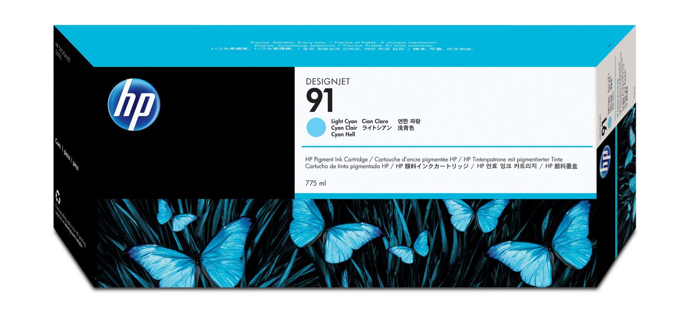 HP Tintenpatrone C9470A, Hellcyan, 775 ml, Original – für Designjet Z6100