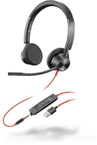 Poly Plantronics Blackwire 3325 – Duo Headset – PTT, Mediensteuerung – Schwarz