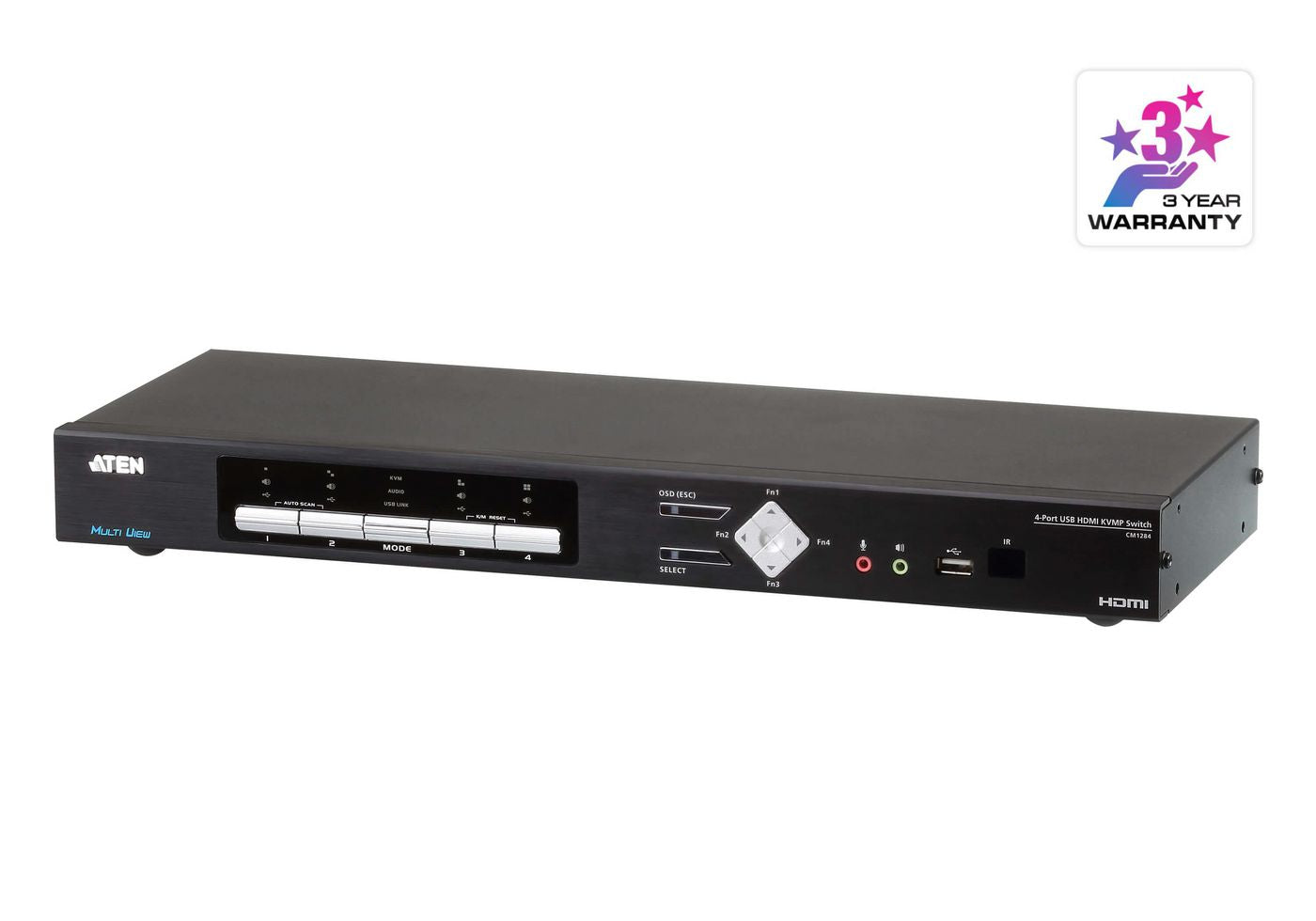 ATEN KVM-Switch, USB/HDMI, 4-Port, Multi-View