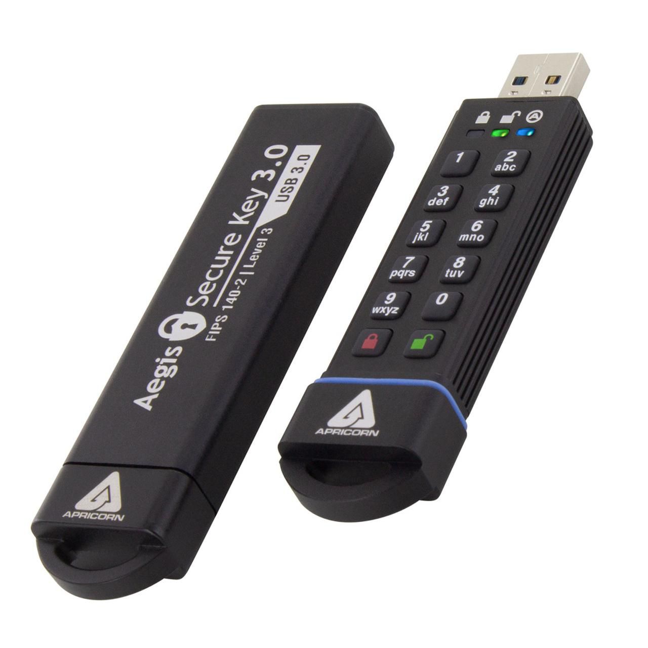 Apricorn Aegis Secure Key – 480 GB, USB 3.2 Gen 1 (Typ A), Hardwareverschlüsselung (FIPS 140-2), IP68