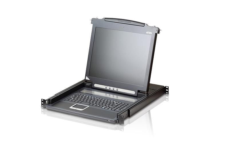 ATEN CL1000N – KVM-Konsole – 19" Rack, 1U, 19" LCD, VGA, PS/2, US-Layout, Schwarz