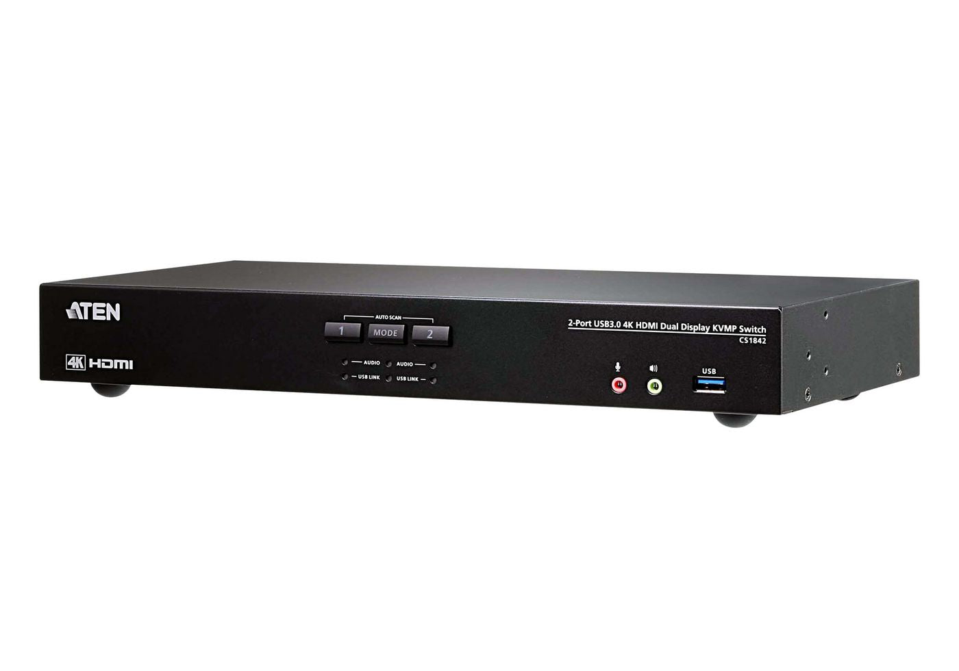ATEN KVM-Switch, HDMI/USB 3.2 Gen 1, 4K (4096 × 2160), Dual-View, Audio