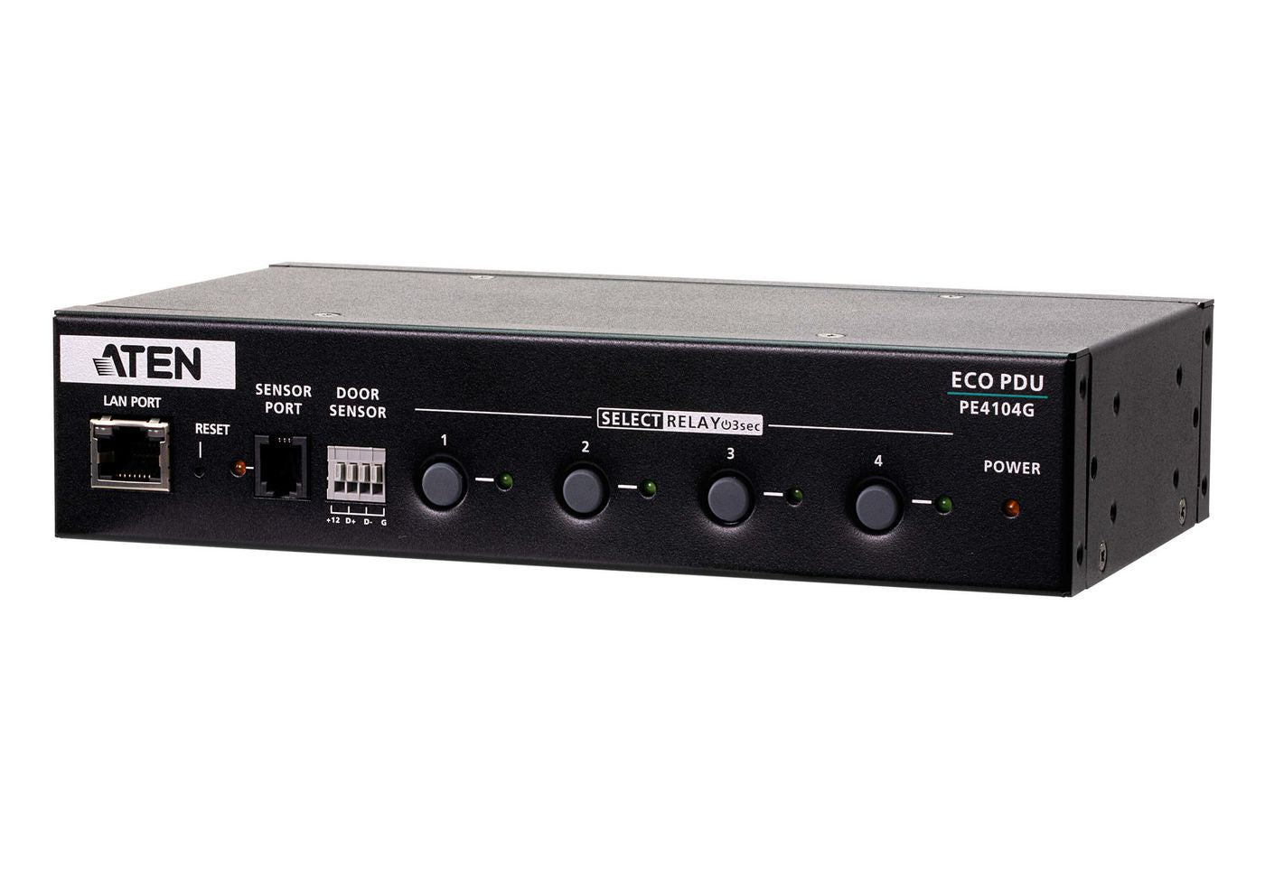 ATEN PDU 1U Half-rack – C13×4, RJ-45×1 – geschaltet, Auto-Ping & Reboot, Reset-Knopf – IEC C14 Eingang, 10 A –