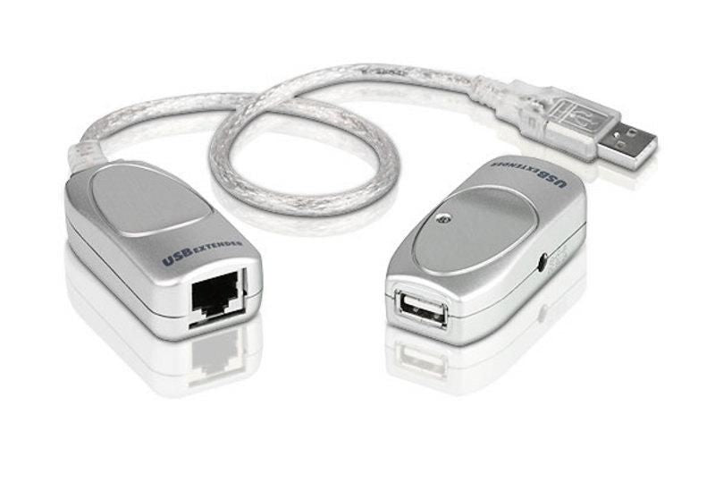 ATEN USB Adapter USB zu RJ45 – USB 2.0 (480 Mbit/s) – 60 m Reichweite – Grau