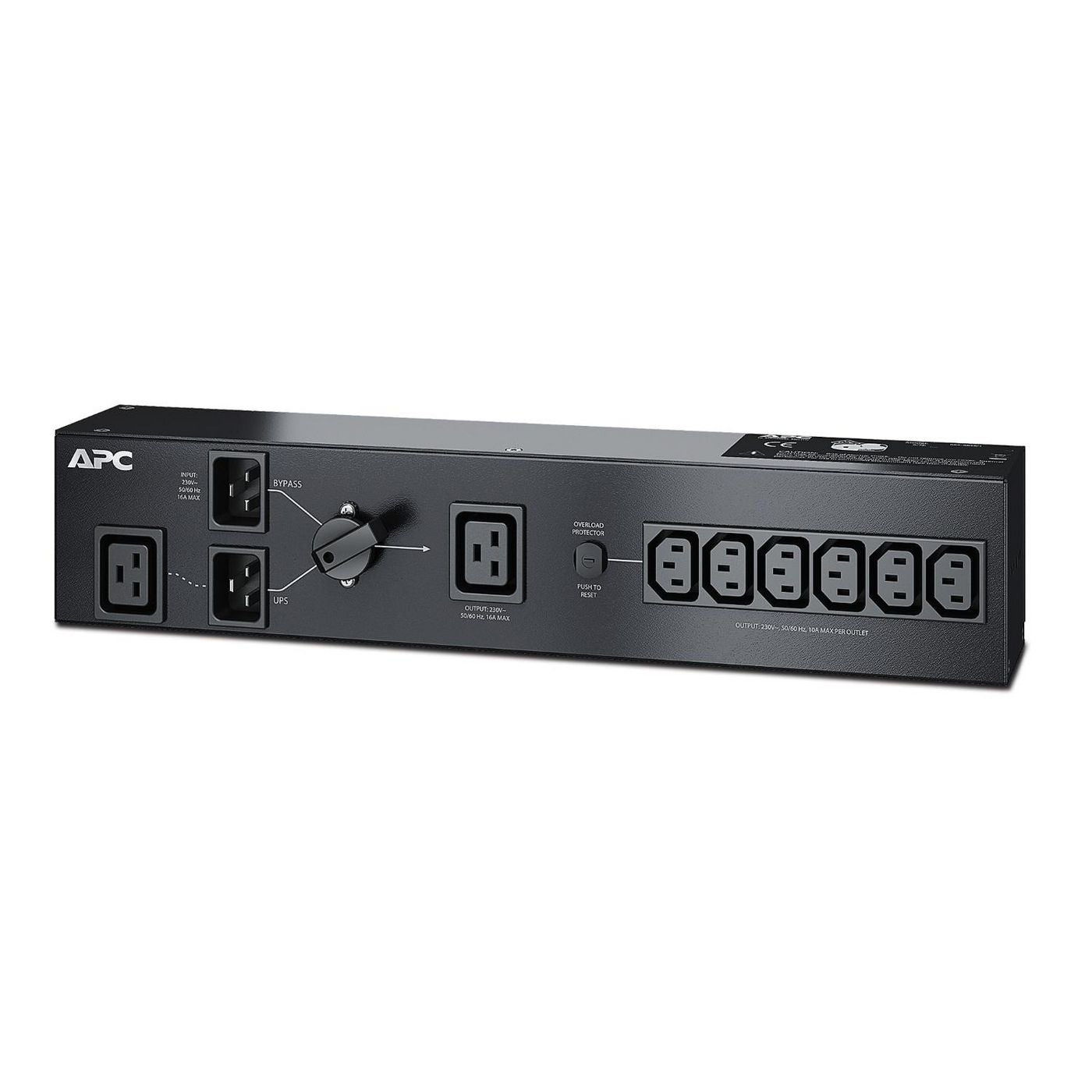 APC Rack-PDU, einphasig, 6× IEC C13 + 1× IEC C19, 16 A, Stecker IEC C20, 230 V