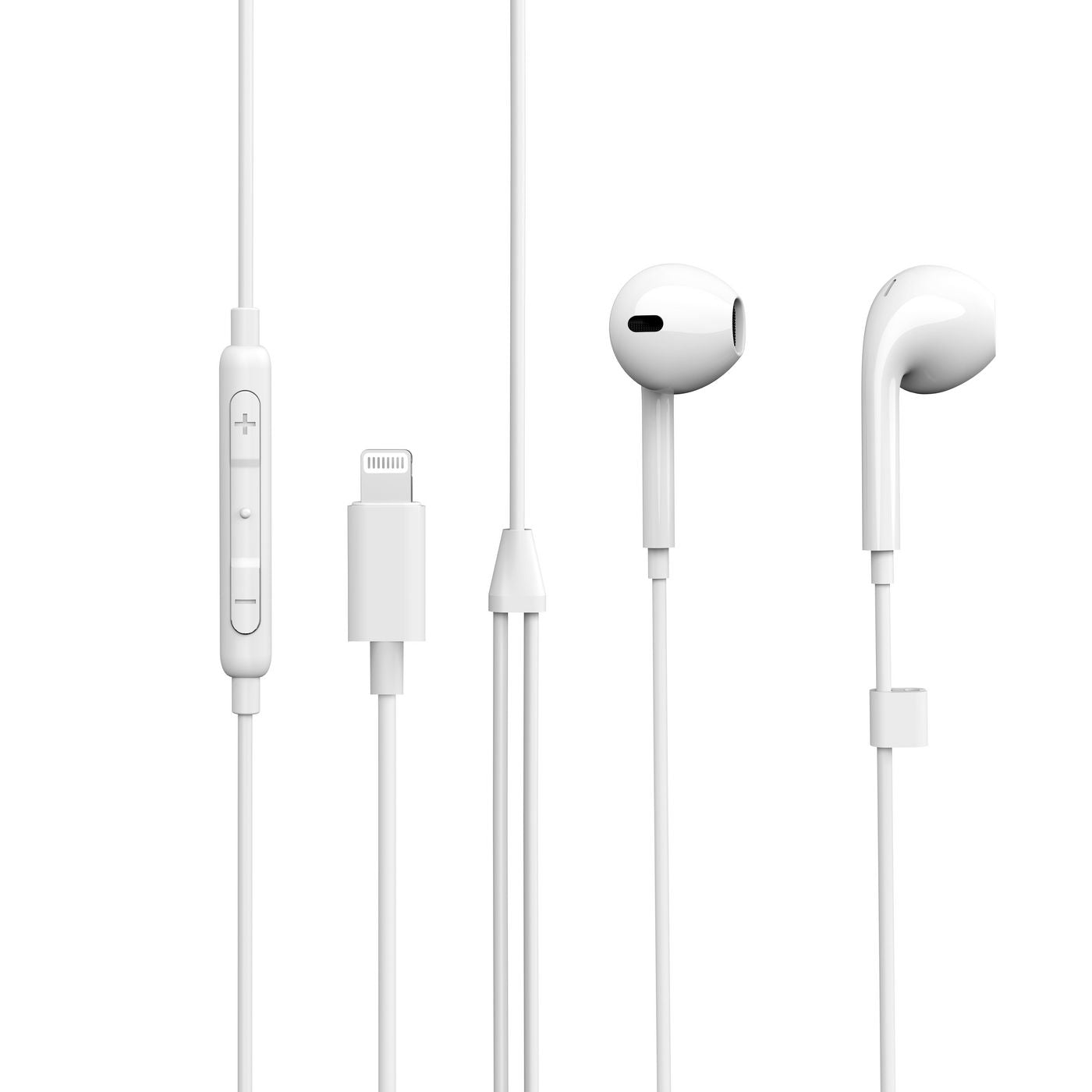 eSTUFF Earpod In-Ear-Headset – Kabel (Lightning), MFi-zertifiziert, für Apple-Geräte (Lightning), Weiss