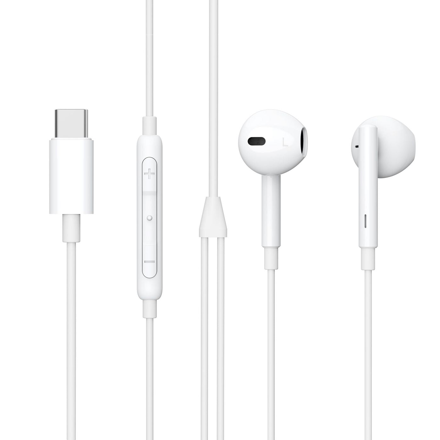 eSTUFF Earpod In-Ear Kopfhörer – Stereo, Kabel (USB-C), Weiss
