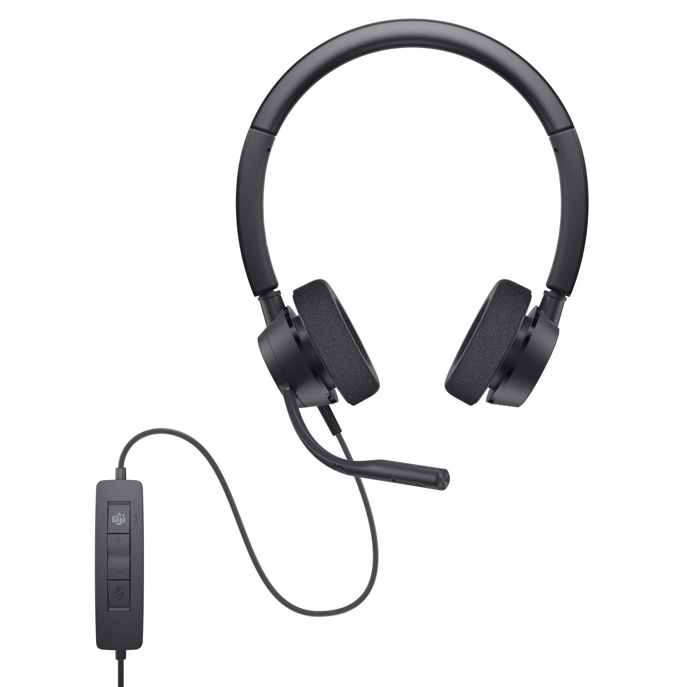 DELL WH3022 Office-Headset – Over-Ear, Stereo, Kabelgebunden, USB, Schwarz