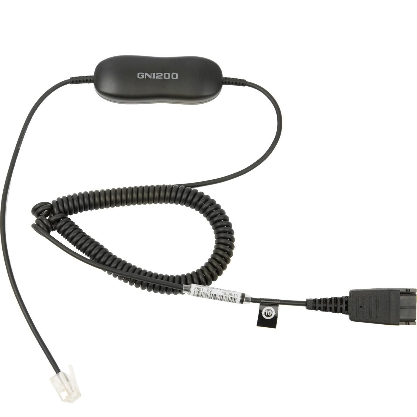 Jabra SmartCord – Headset-/Audio-Kabel, QD zu RJ10, Spiralkabel 0,7–2,0 m