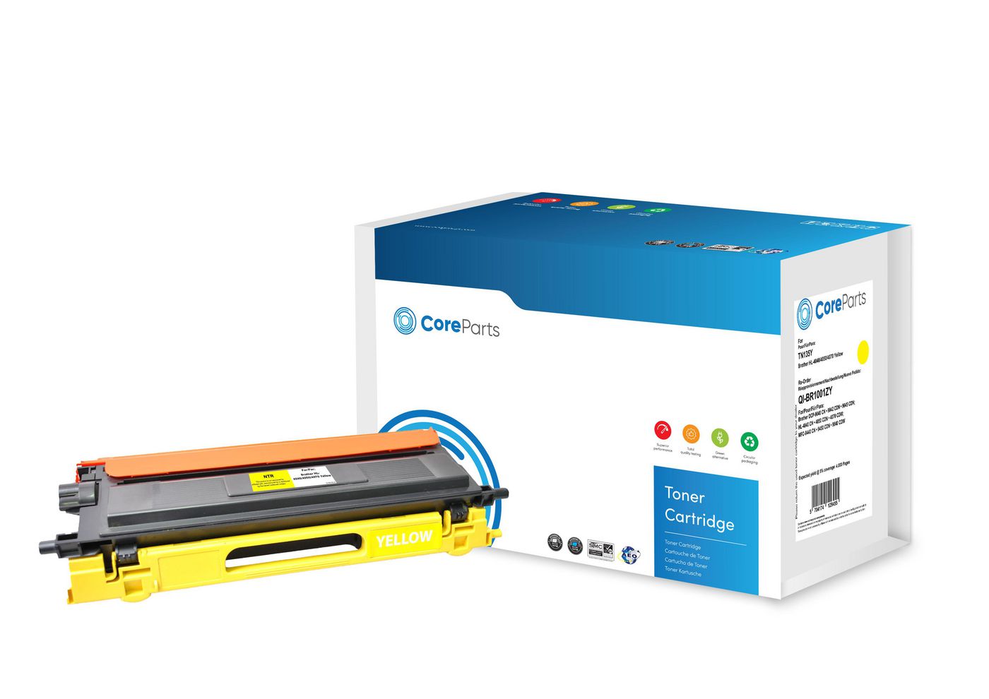 CoreParts TN135Y Gelber Toner – Kompatibel XL – 4'000 Seiten – für Brother DCP-9040CN/DCP-9042CDN/DCP-9045CDN