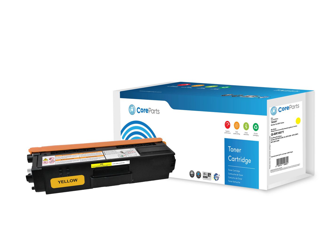 CoreParts TN328Y Gelber Toner – Original – 6'000 Seiten – für Brother HL-4570