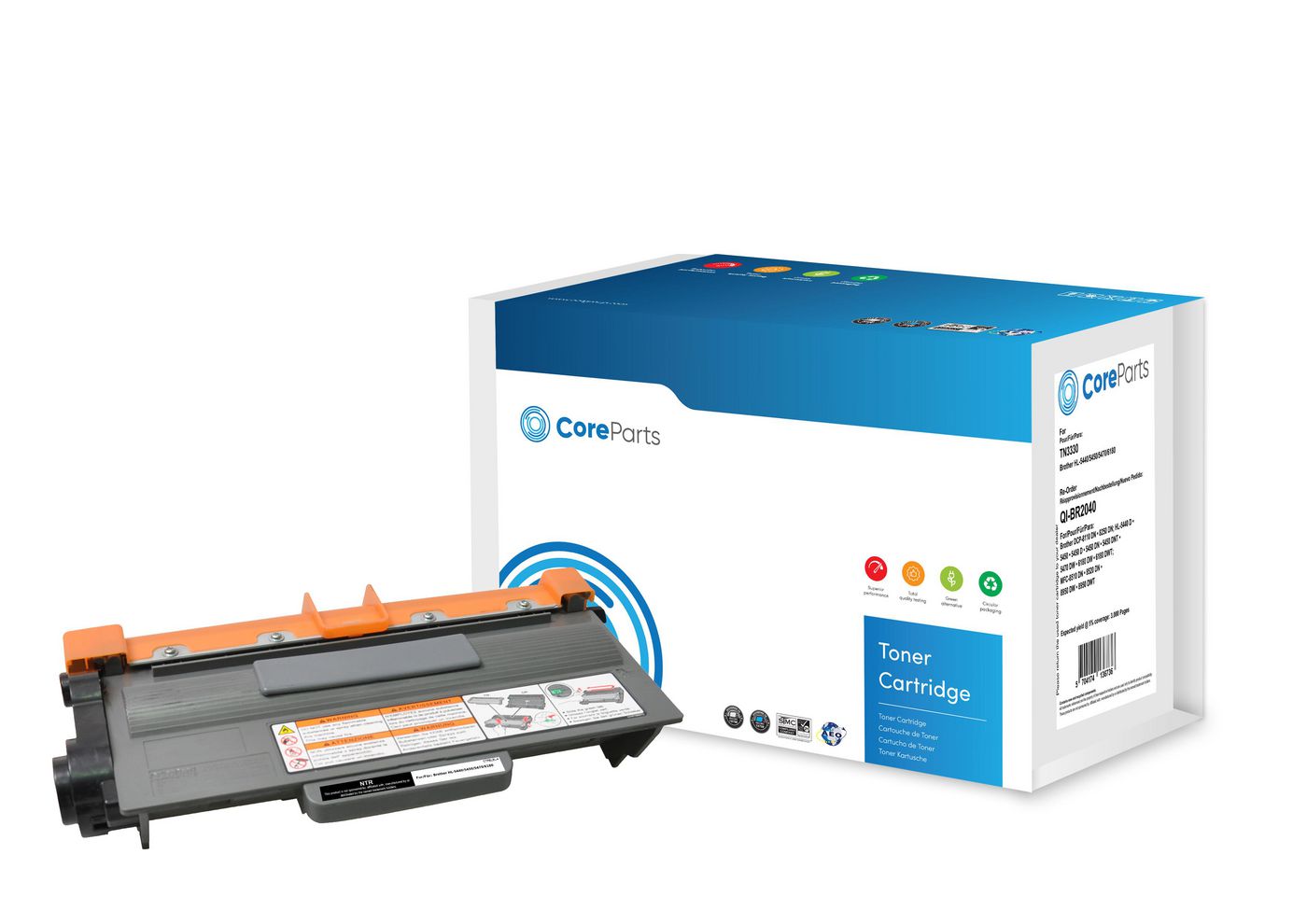 CoreParts TN3330 (APTBTN3330E) Schwarzer Toner – Kompatibel – 3'000 Seiten – für Brother HL-5440/5450/5470 und andere