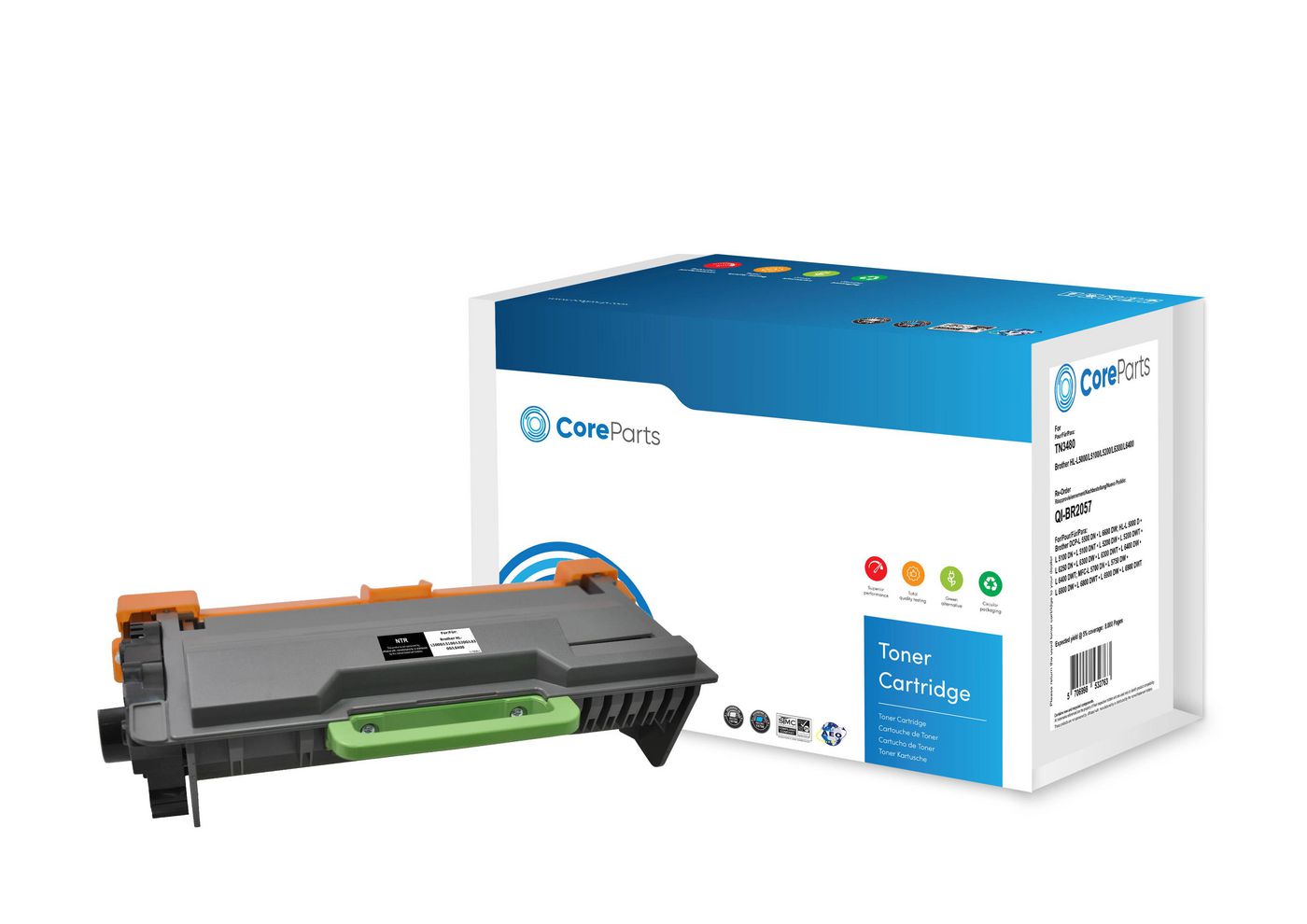 CoreParts Toner TN3480 – Schwarz, 8000 Seiten – für Brother HL-L5000/HL-L5100/HL-L5200 und andere