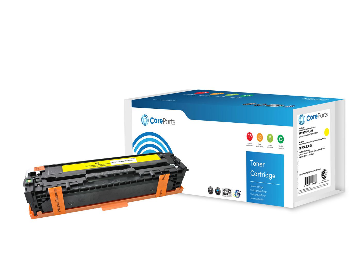 CoreParts 1977B002AA Gelber Toner – Kompatibel – 1'500 Seiten – für Canon LBP 5050/LBP 5050N/MF8030CN und andere