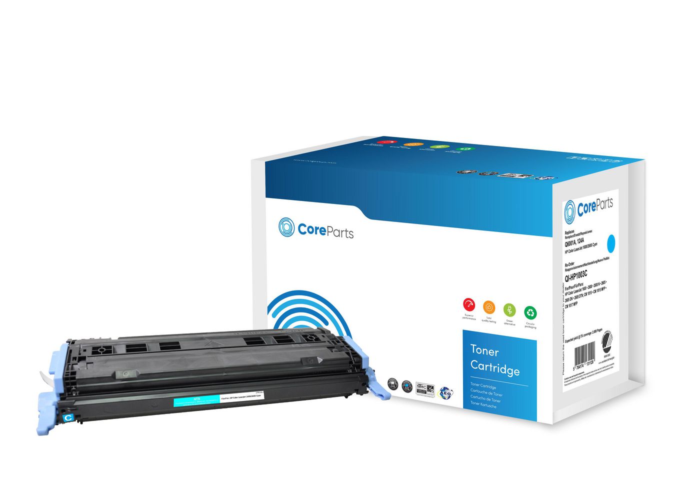 CoreParts HP 124A (Q6001A) Cyan Toner – Original – 2'000 Seiten – für HP Color LaserJet 1600/2600