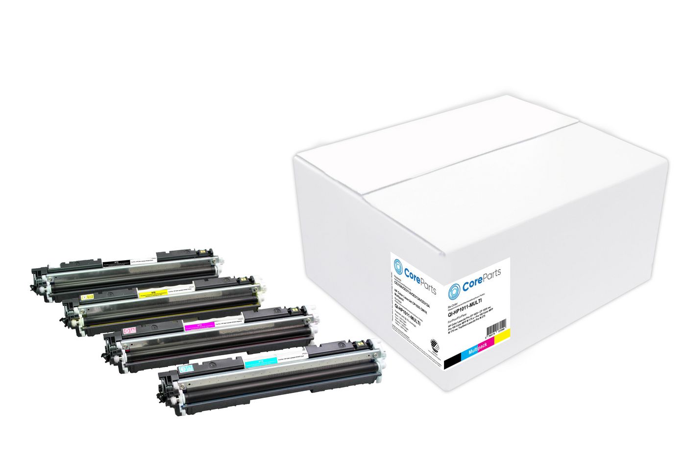 CoreParts Toner-Multipack – BK/C/M/Y, schwarz 1200, C/M/Y 1000 Seiten – für HP Color LaserJet CP1025