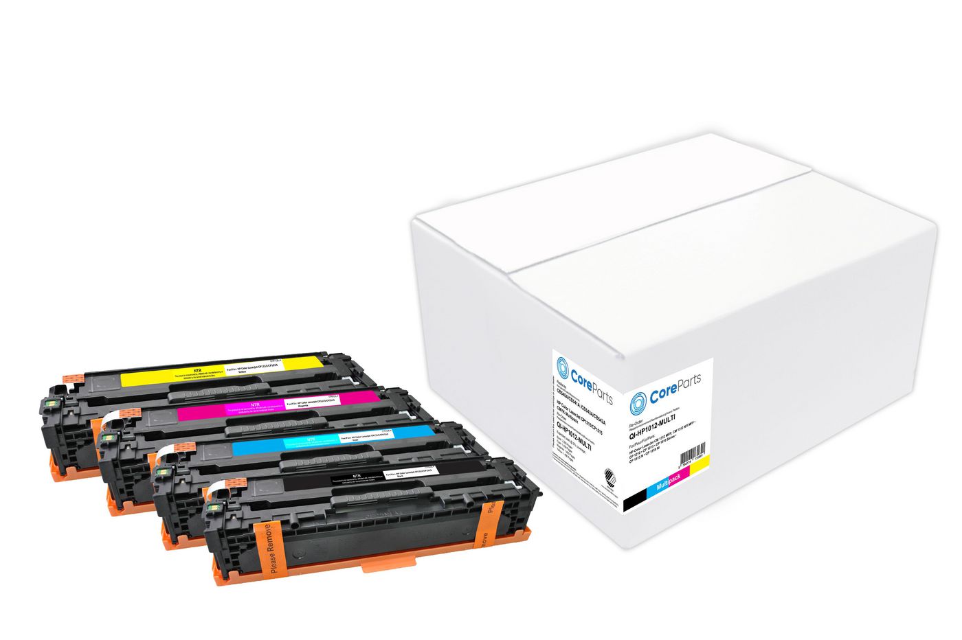 CoreParts Toner-Multipack – BK/C/M/Y, schwarz 2200, C/M/Y 1400 Seiten – für HP Color LaserJet CP1215/CP1515