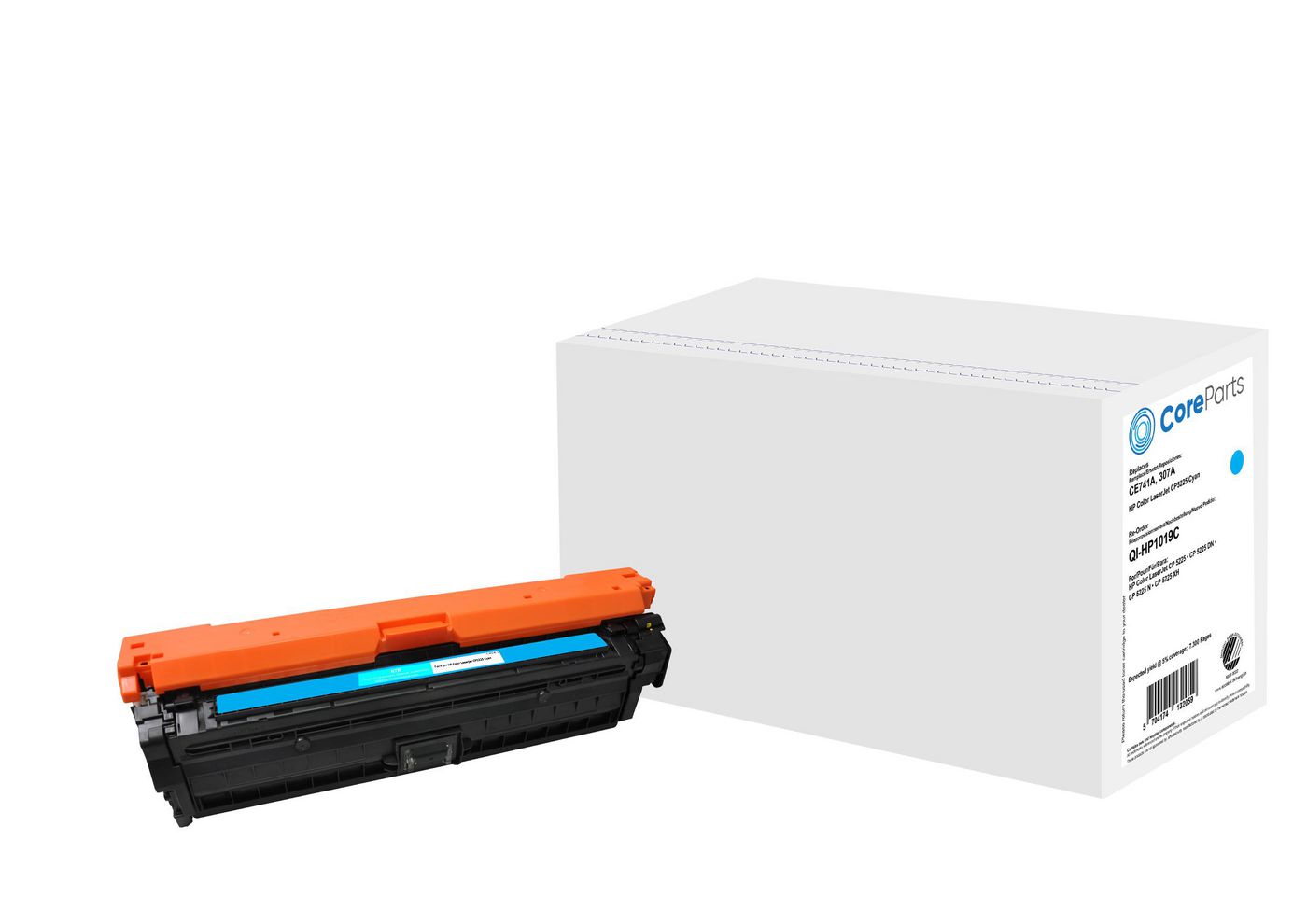 CoreParts Toner CE741A – Cyan, 7300 Seiten – für HP Color LaserJet CP5225 (307A)